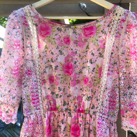 COPY - LOVE SHACK FANCY - Pink Floral Dress Size Large - Picture 7 of 13
